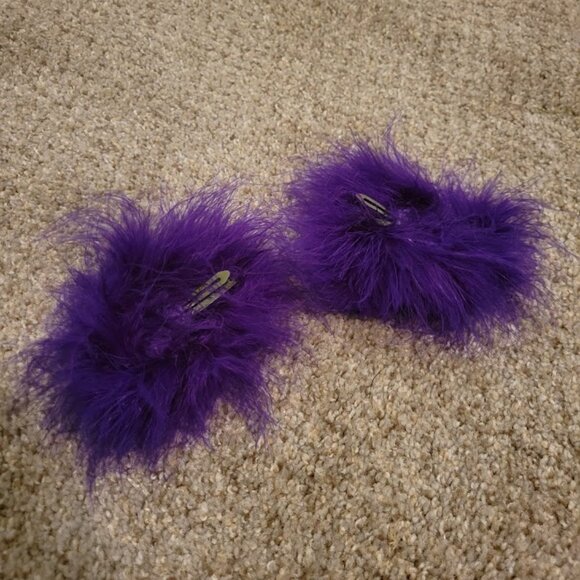 Britt's Blossoms Royal Purple Fluff Hair Clips - NEW - Picture 3 of 4